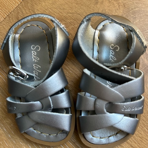 Salt Water Sandals by Hoy Silver Sandals with Adjustable Straps - Picture 2 of 7